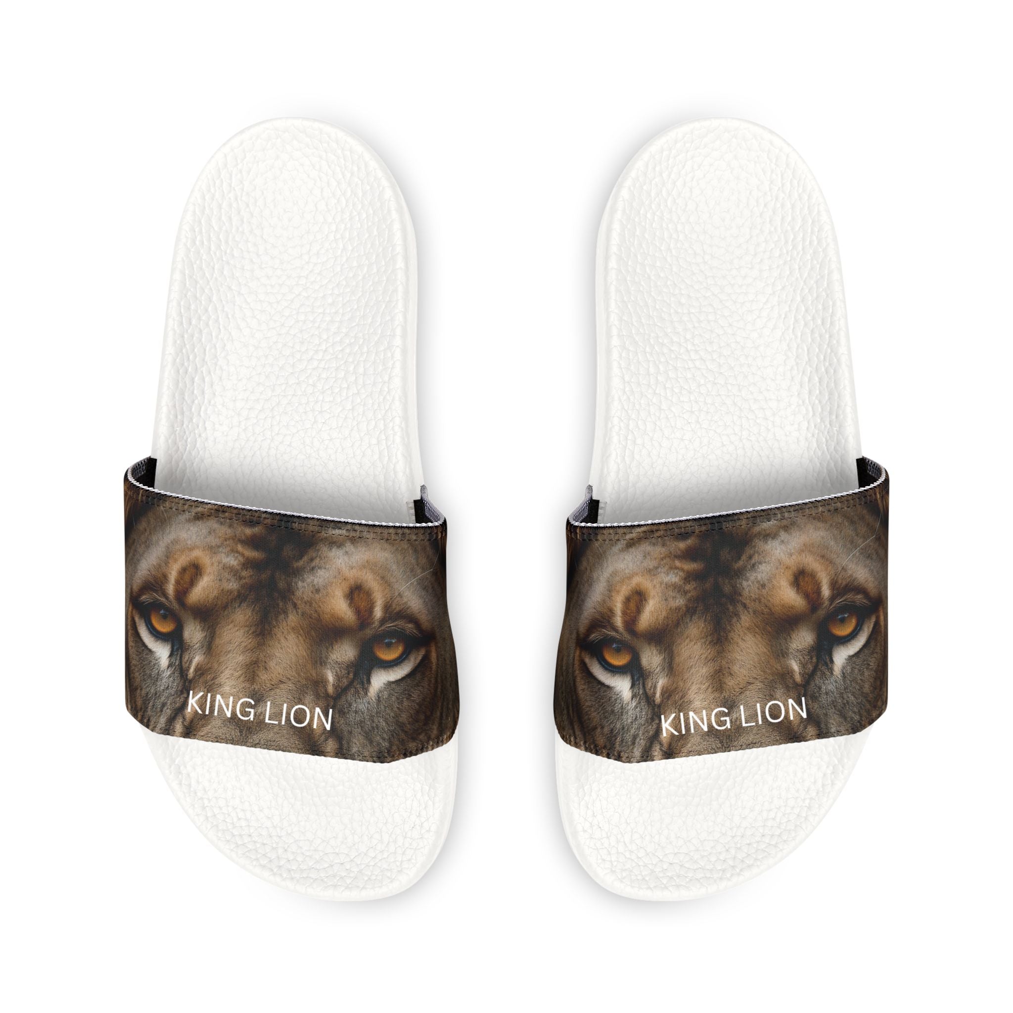 Lion Portrait Slide Sandals — Men’s Removable-Strap Casual Slides
