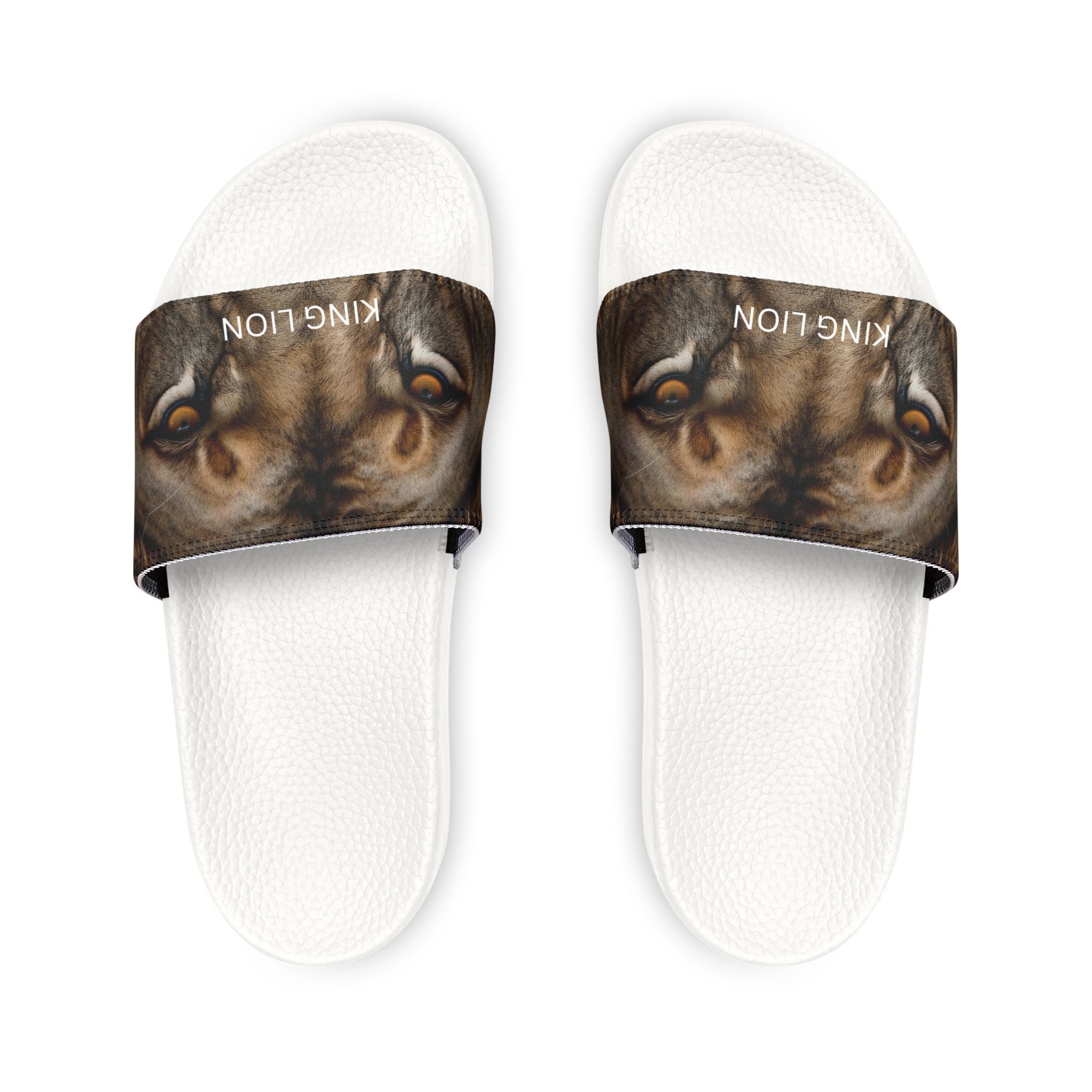 Lion Portrait Slide Sandals — Men’s Removable-Strap Casual Slides