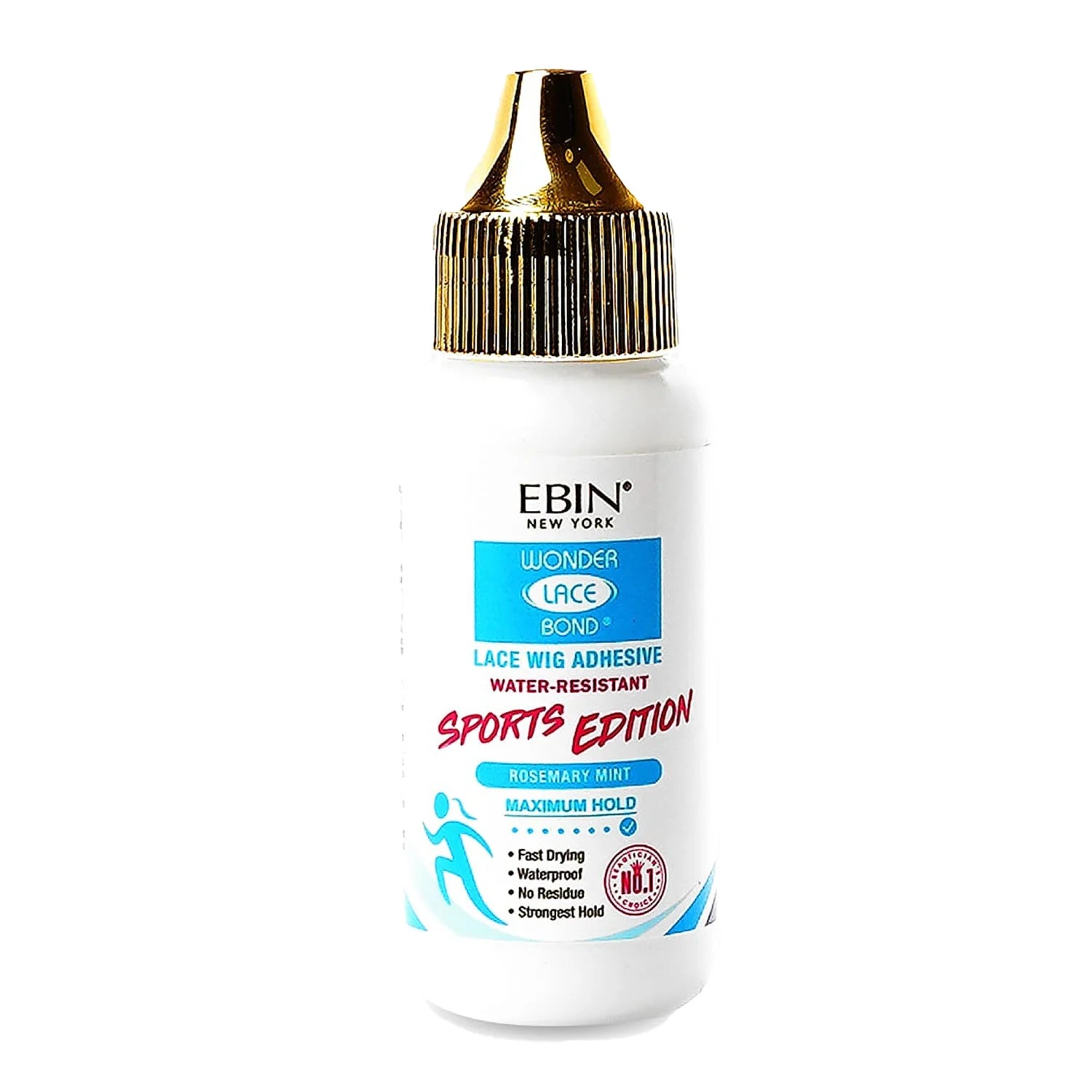 Ebin New York Wonder Lace Bond Sports Edition Lace Wig Adhesive 1.15oz/ 34ml - Extreme Hold, Perfect for Active Wear
