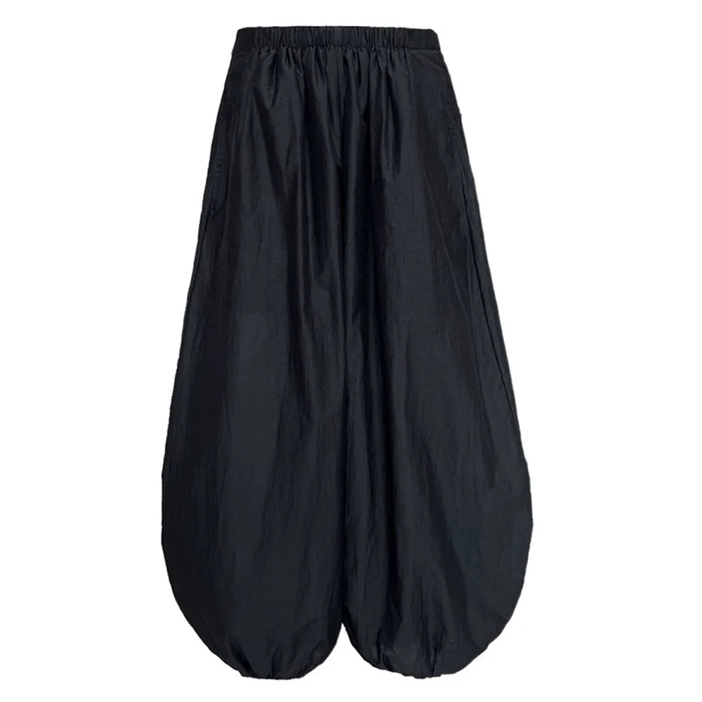 Oversized 2025 New Summer Elegant Fashion Women Lantern Pants Casual Loose Breathable Cotton Wide Leg Pants Women Clothing