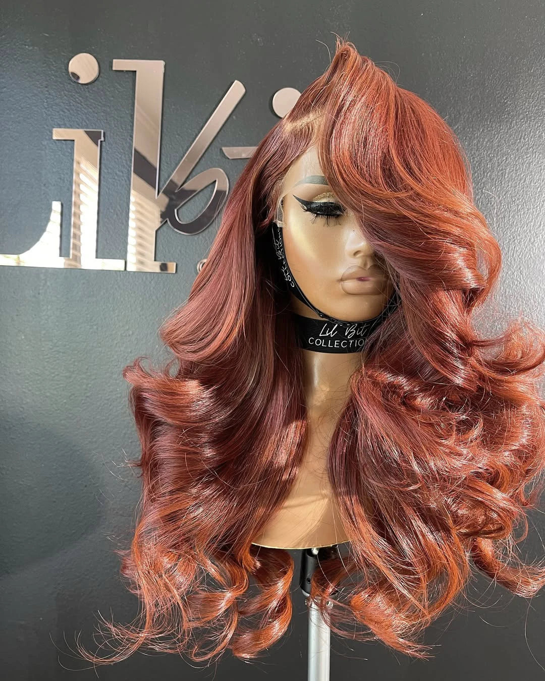 13x6 Reddish Brown Women's Wigs Synthetic Lace Front Wig Red Body Wave Lace Frontal Wig Glueless Pre Plucked With Baby Hair Wig