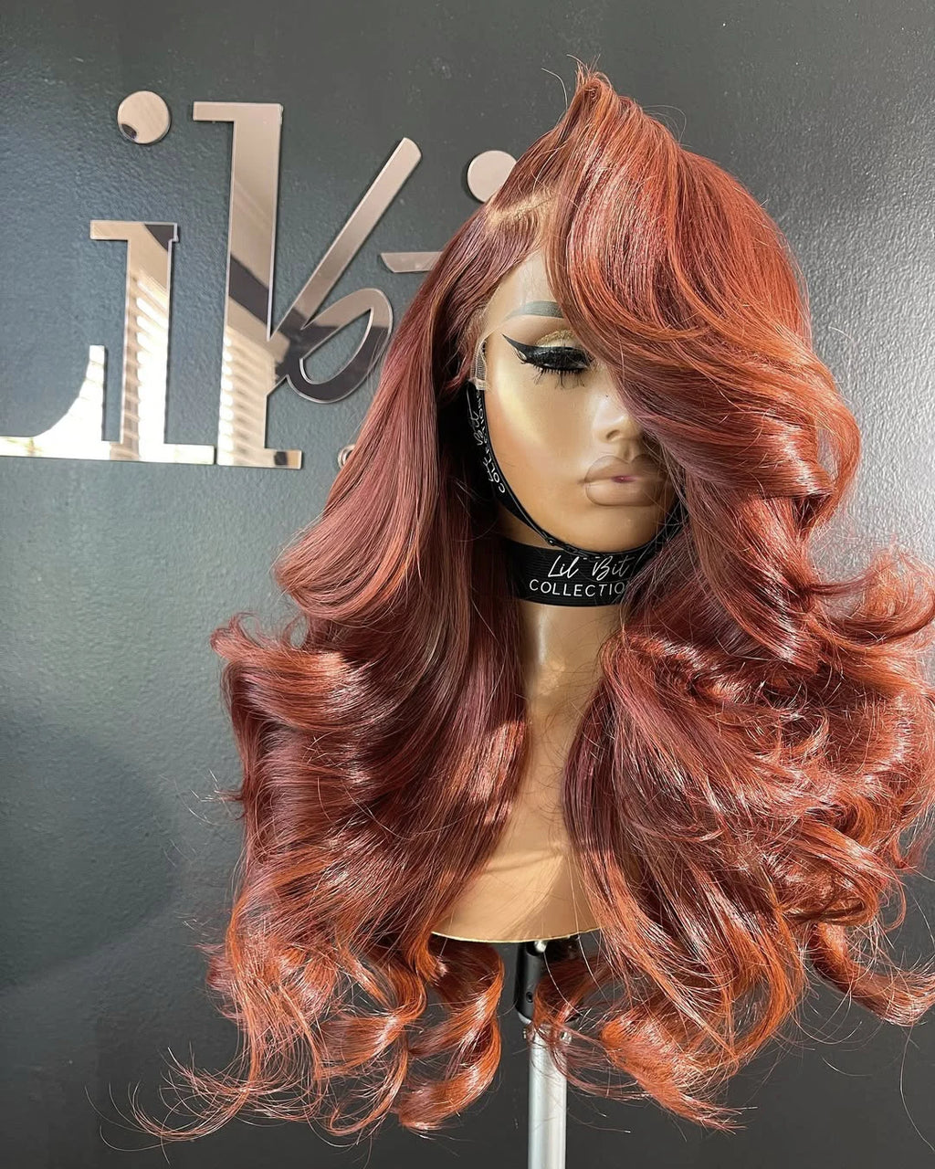 13x6 Reddish Brown Women's Wigs Synthetic Lace Front Wig Red Body Wave Lace Frontal Wig Glueless Pre Plucked With Baby Hair Wig