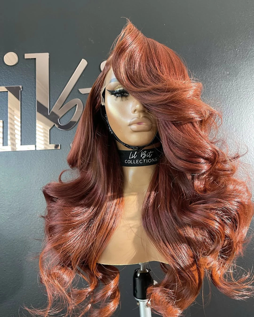 13x6 Reddish Brown Women's Wigs Synthetic Lace Front Wig Red Body Wave Lace Frontal Wig Glueless Pre Plucked With Baby Hair Wig