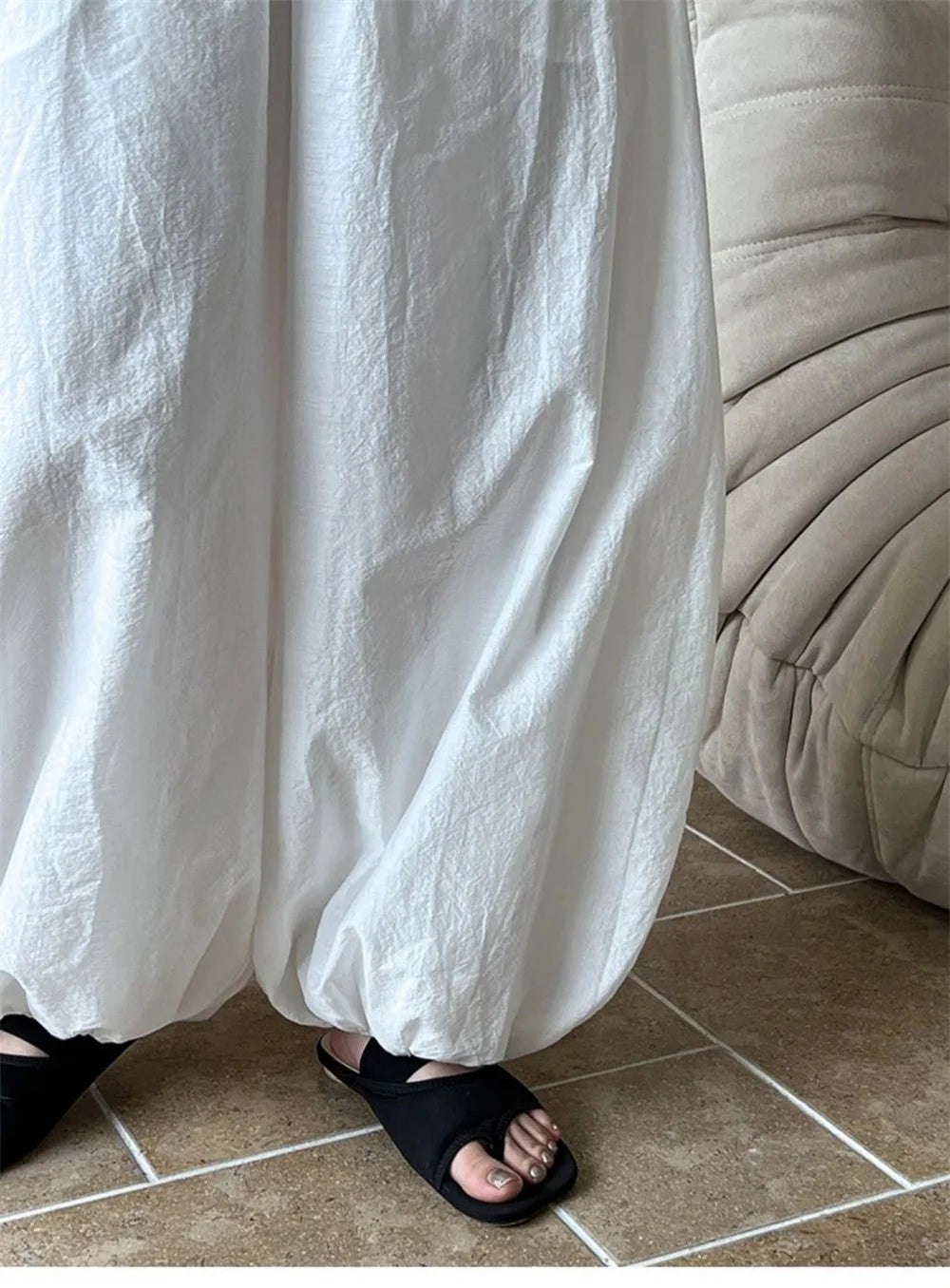 Oversized 2025 New Summer Elegant Fashion Women Lantern Pants Casual Loose Breathable Cotton Wide Leg Pants Women Clothing