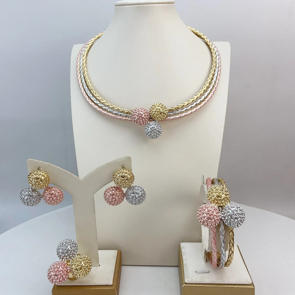 Dubai Fashion Italian Jewelry Set, Elegant and Simple Party Dress Accessories, Suitable for All Women  FHK21995