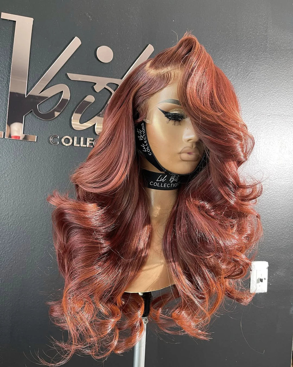 13x6 Reddish Brown Women's Wigs Synthetic Lace Front Wig Red Body Wave Lace Frontal Wig Glueless Pre Plucked With Baby Hair Wig