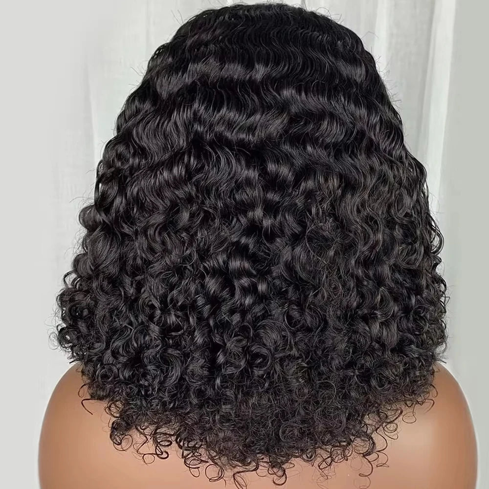 4x4 Water Wave Bob Glueless Wigs Human Hair For Women Deep Curly Human Hair Wig Ready To Go Human Hair Wigs Pre Cut Glueless Wig