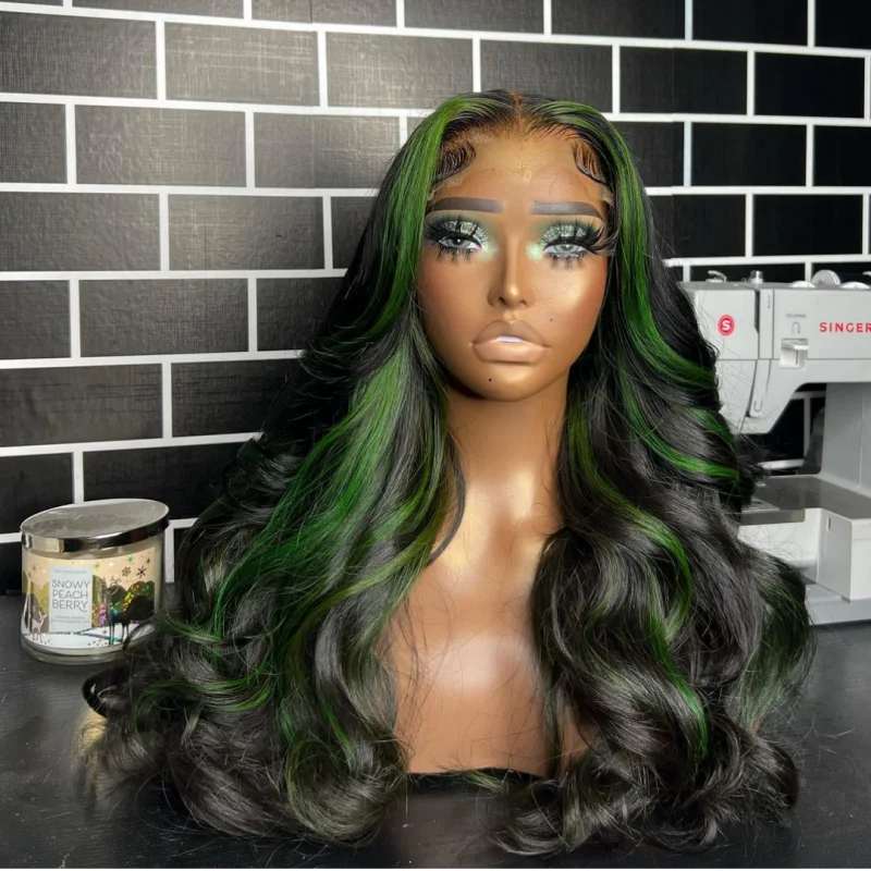 13x6 Reddish Brown Women's Wigs Synthetic Lace Front Wig Red Body Wave Lace Frontal Wig Glueless Pre Plucked With Baby Hair Wig