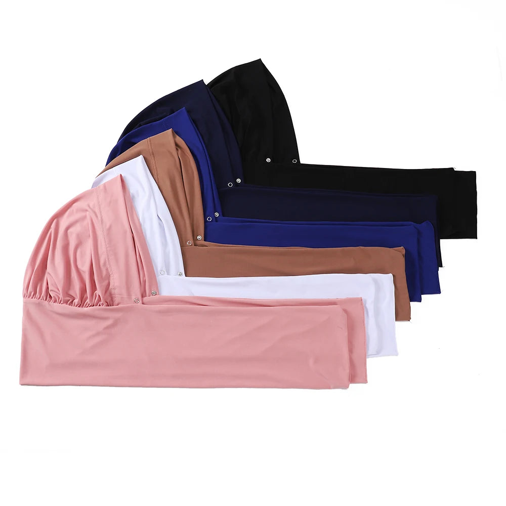Instant Hijab with Button Ready to Wear Muslim Women Scarf Full Cover Head Wraps Islam Turban Caps Turbante Mujer